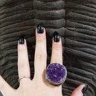 Amethyst Cluster, S/S ring