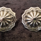 Clip-on Sterling Silver concho earrings