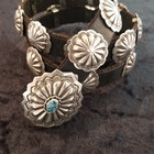 Handmade S/S 20ga. concho belt. Tq. buckle