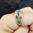 Moonstone ring w/ rose gold leaves
