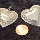 Sterling silver Heart Earrings comparison view