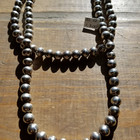 Navajo Pearls, Handmade Sterling Silver Beaded Necklace