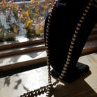 Navajo Pearls, Handmade Sterling Beaded Necklace 38"