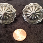 Clip-on Sterling Silver concho earrings