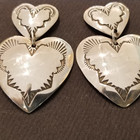 Dbl. heart post earrings sterling silver