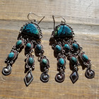 Handmade Spiderweb Royston Tq. Earrings