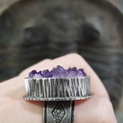 Amethyst cluster ring side view